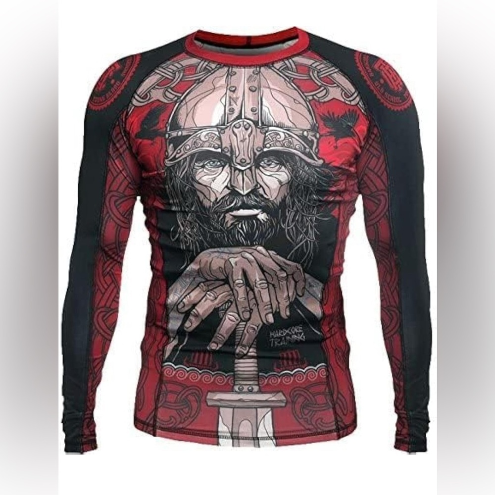 Men's Viking Rash Guard - Red and Black